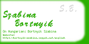 szabina bortnyik business card